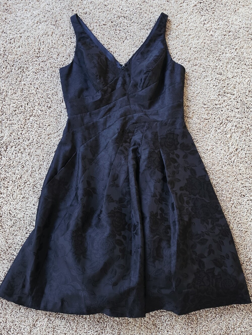 White House Black Market black floral jacquard sleeveless dress 12
